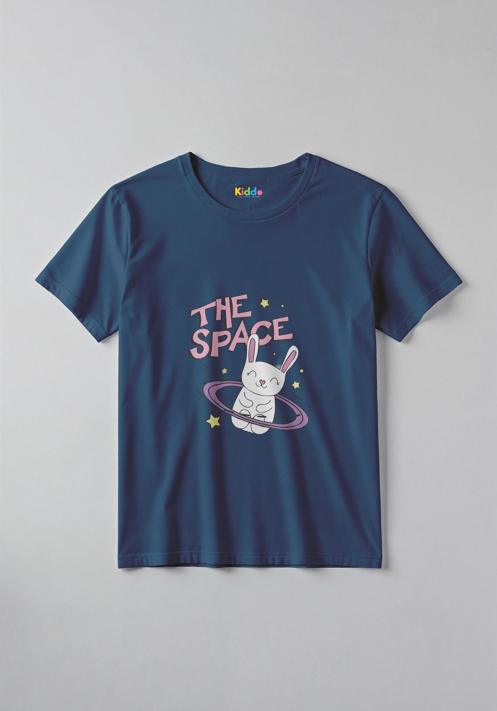 Space Bunny Cartoon Kids Graphic T-Shirt – Cute Galaxy Animal Tee for Boys & Girls